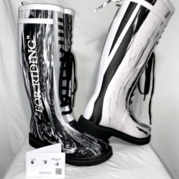 Off-white *NWT* For Riding Tall Rain Boot in Marble - Picture 5 of 10